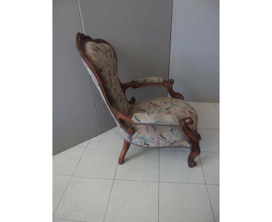 Louis Philippe style walnut armchair, 19th century, dimensions L72xP62xH98 cm