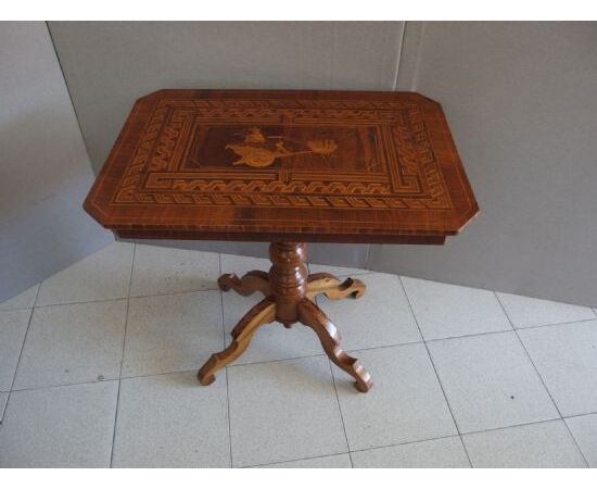 RECTANGULAR INLAID TABLE IN SORRENTO STYLE, 19TH CENTURY, L80xW55xH75 cm