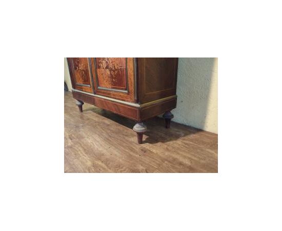 VETRINA A DUE PORTE CON INTARSI STILE NAPOLEONE III cm L94xP36xH163