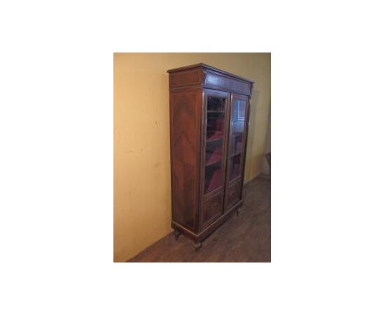 VETRINA A DUE PORTE CON INTARSI STILE NAPOLEONE III cm L94xP36xH163