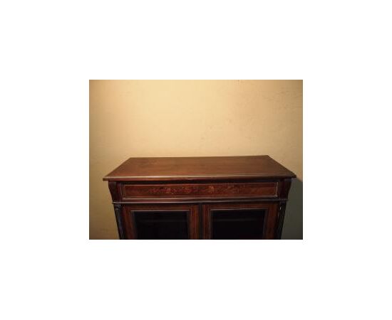 VETRINA A DUE PORTE CON INTARSI STILE NAPOLEONE III cm L94xP36xH163