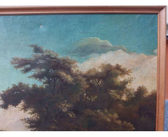 DIPINTO OLIO SU TELA DI PAESAGGIO EPOCA 800 cm 167xH115 DIPINTO OLIO SU TELA DI PAESAGGIO EPOCA 800 cm 167xH115
