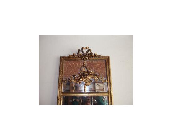 SPECCHIERA DORATA STILE LUIGI XVI EPOCA 800 cm L45xH156