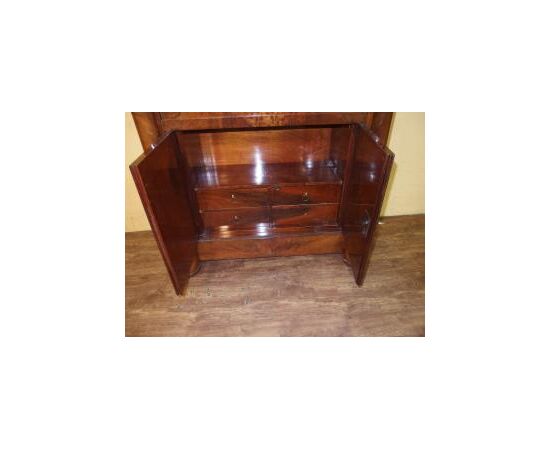 Empire style walnut secretaire with columns, 19th century, cm L96xP45xH147 Empire style walnut secretaire with columns, 19th century, cm L96xP45xH147