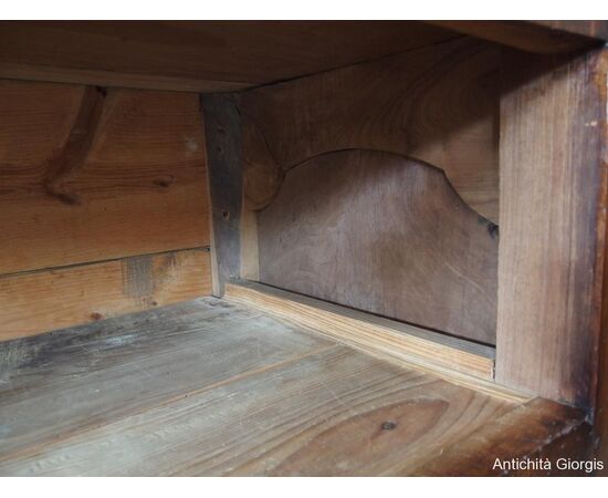 PROVENCAL STYLE WALNUT CHEST OF DRAWERS WITH TWO DRAWERS, 18TH CENTURY, cm L119xW58xH90