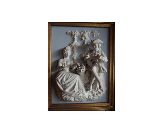 N.DUE QUADRETTI CON BASSORILIEVI IN PORCELLANA BISCUIT FRANCIA
