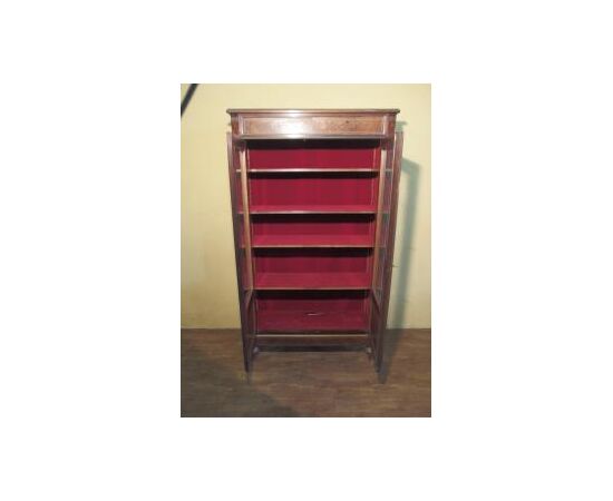 VETRINA A DUE PORTE CON INTARSI STILE NAPOLEONE III cm L94xP36xH163