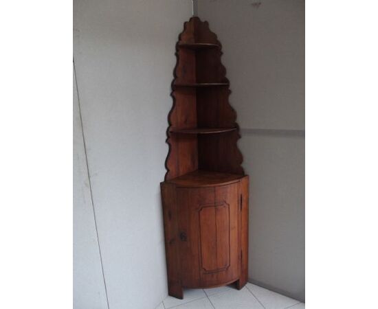 Louis XVI style cherry corner cabinet, late 18th century