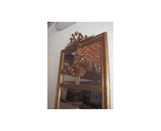 SPECCHIERA DORATA STILE LUIGI XVI EPOCA 800 cm L45xH156