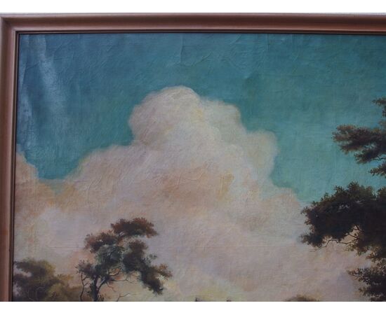 DIPINTO OLIO SU TELA DI PAESAGGIO EPOCA 800 cm 167xH115 DIPINTO OLIO SU TELA DI PAESAGGIO EPOCA 800 cm 167xH115