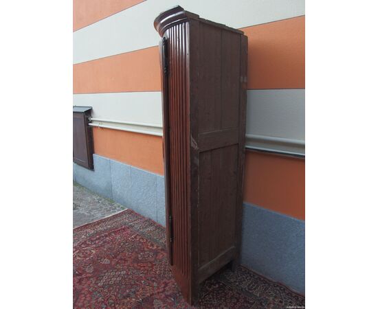 RUSTIC ONE-DOOR CORNER CABINET, LATE 18TH CENTURY, L90 x D side 59 x H190 cm