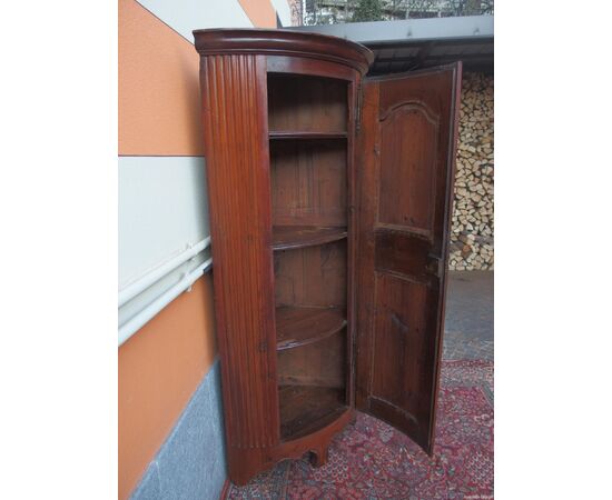 RUSTIC ONE-DOOR CORNER CABINET, LATE 18TH CENTURY, L90 x D side 59 x H190 cm