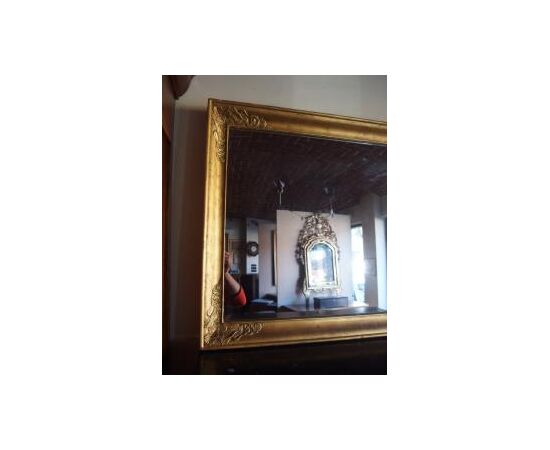 SPECCHIERA RETTANGOLARE DORATA STILE IMPERO EPOCA 800 cm L 92xH77