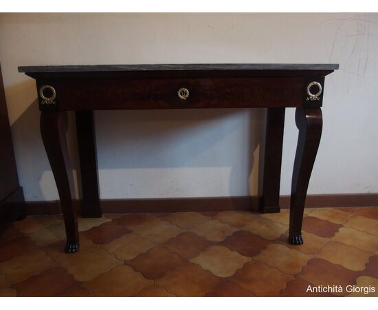 Empire style mahogany console table, 19th century, L116xW47xH79 cm Empire style mahogany console table, 19th century, L116xW47xH79 cm