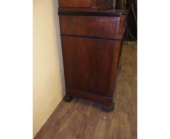 CREDENZA CON ALZATA IN CILIEGIO EPOCA 800 PIEMONTESE cm L120xP57xH218