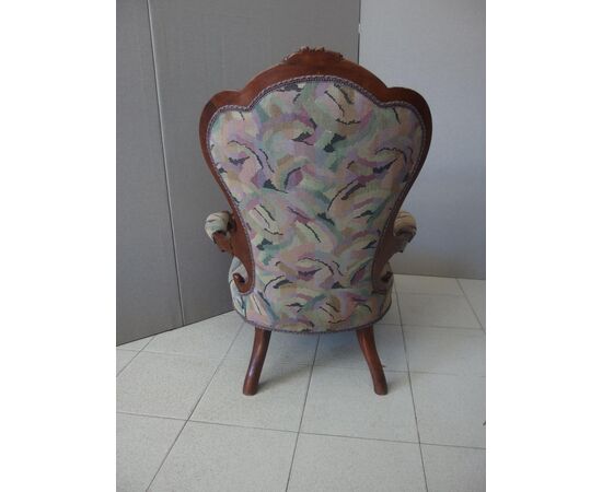 Louis Philippe style walnut armchair, 19th century, dimensions L72xP62xH98 cm