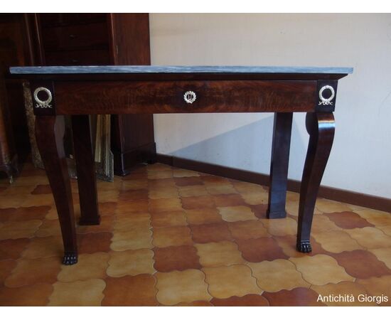 Empire style mahogany console table, 19th century, L116xW47xH79 cm Empire style mahogany console table, 19th century, L116xW47xH79 cm