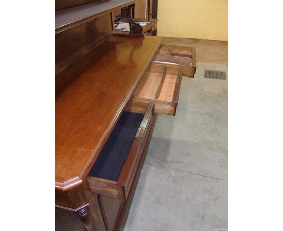 CREDENZA A TRE PORTE IN MOGANO EPOCA 800 cm L202xP60xH100 Totale H 168