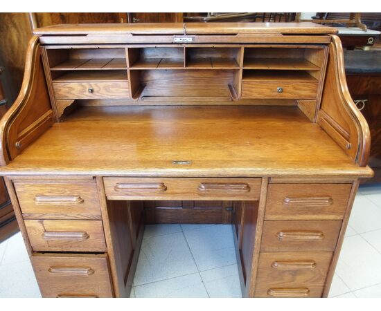 AMERICAN OAK DESK FOR OFFICE EARLY 1900s cm L 122xW76xH115