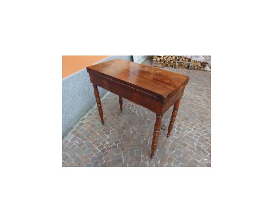 Empire style game table in mahogany feather from the 1800s, cm L86xP43xH74
