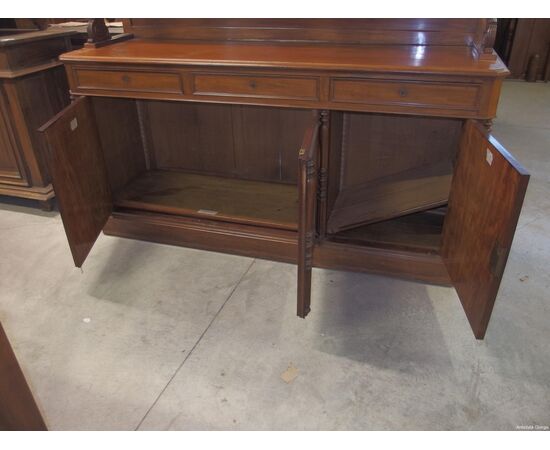 CREDENZA A TRE PORTE IN MOGANO EPOCA 800 cm L202xP60xH100 Totale H 168