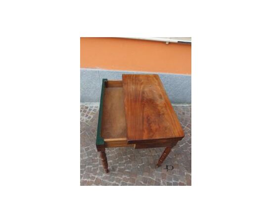 Empire style game table in mahogany feather from the 1800s, cm L86xP43xH74