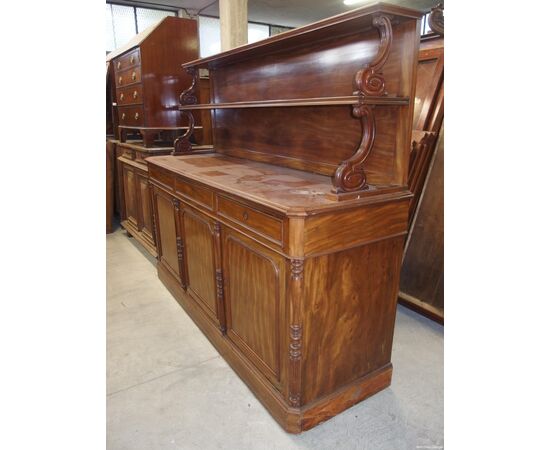 CREDENZA A TRE PORTE IN MOGANO EPOCA 800 cm L202xP60xH100 Totale H 168