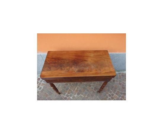 Empire style game table in mahogany feather from the 1800s, cm L86xP43xH74