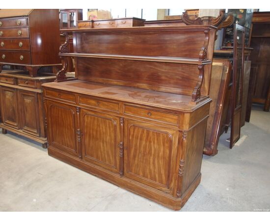 CREDENZA A TRE PORTE IN MOGANO EPOCA 800 cm L202xP60xH100 Totale H 168