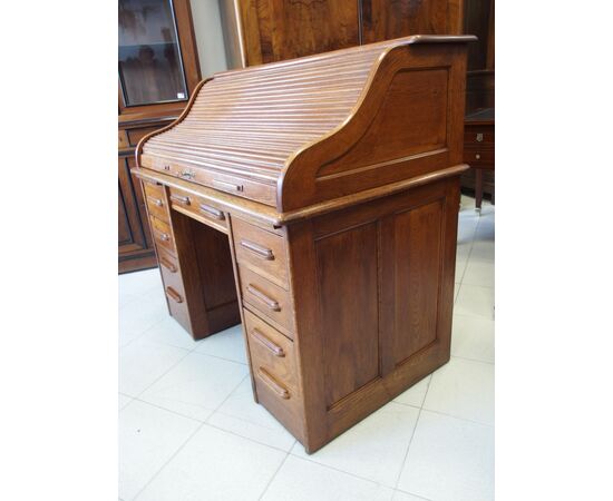 AMERICAN OAK DESK FOR OFFICE EARLY 1900s cm L 122xW76xH115