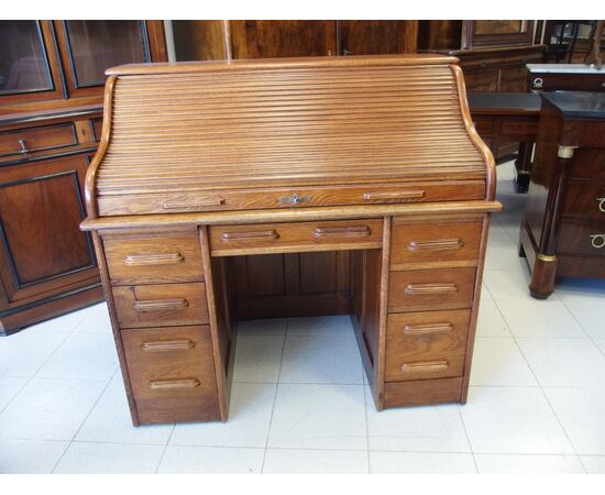 AMERICAN OAK DESK FOR OFFICE EARLY 1900s cm L 122xW76xH115