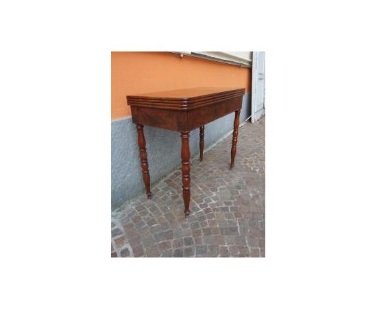 Empire style game table in mahogany feather from the 1800s, cm L86xP43xH74