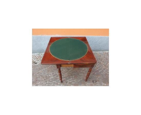 Empire style game table in mahogany feather from the 1800s, cm L86xP43xH74