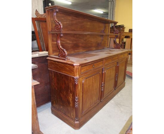 CREDENZA A TRE PORTE IN MOGANO EPOCA 800 cm L202xP60xH100 Totale H 168