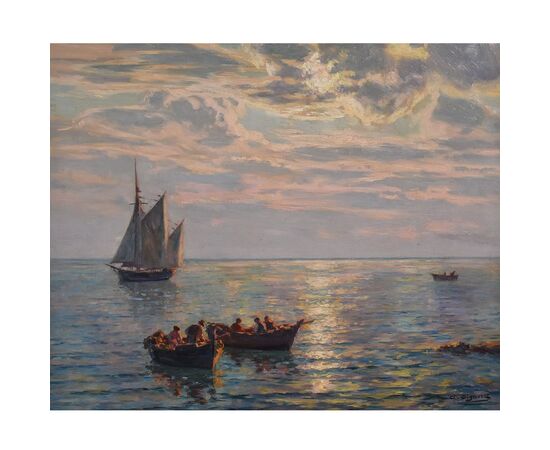 QUADRI ANTICHI, QUADRI MARE, MARINA CON VELIERO, PITTURA AD OLIO SU TELA, DELL'800. (QM701) QUADRI ANTICHI, QUADRI MARE, MARINA CON VELIERO, PITTURA AD OLIO SU TELA, DELL'800. (QM701)