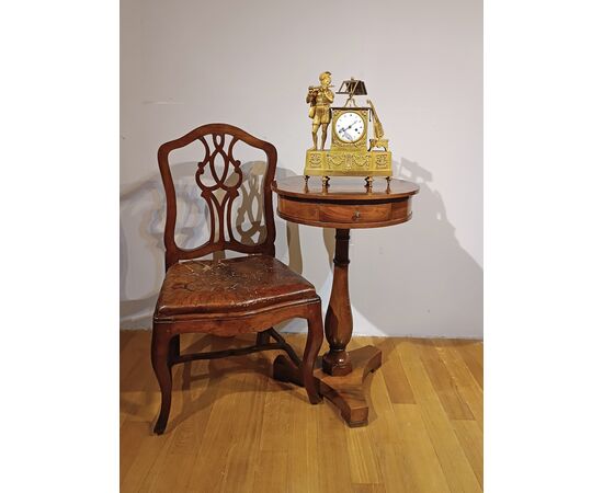 CARLO X WALNUT AND CHERRY SIDE TABLE - MID 19TH CENTURY