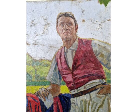 PORTRAIT IN POLO ATTIRE OF PRINCE LÉON RADZIWILL