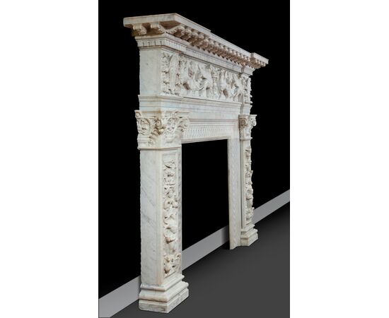 Important neo-Renaissance fireplace, 19th century Important neo-Renaissance fireplace, 19th century