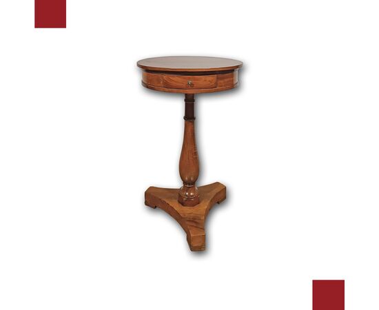 CARLO X WALNUT AND CHERRY SIDE TABLE - MID 19TH CENTURY