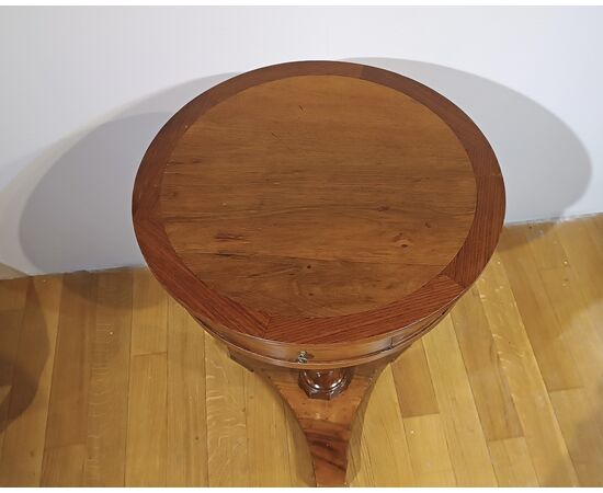 CARLO X WALNUT AND CHERRY SIDE TABLE - MID 19TH CENTURY