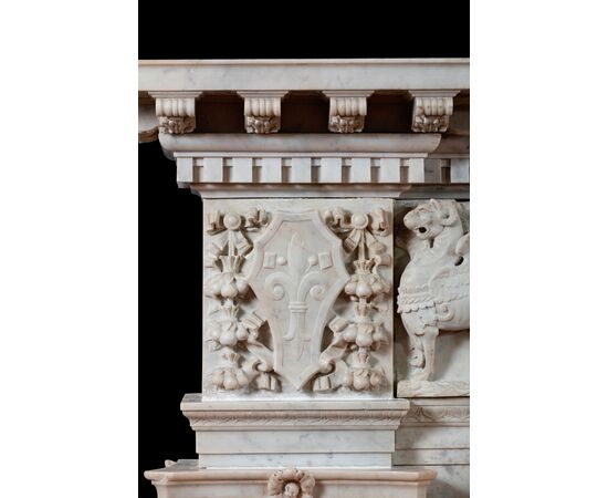 Important neo-Renaissance fireplace, 19th century