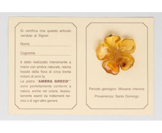 Fiore in ambra chiara - G/281 -