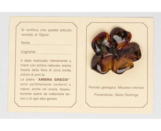 Fiore in ambra scura - G/283 -
