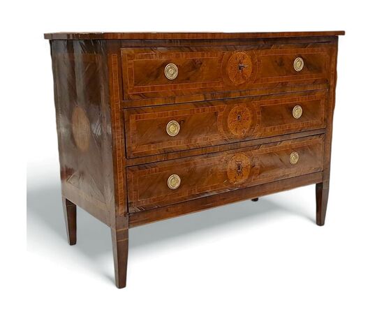 INLAID CHEST OF DRAWERS - LOMBARDY - LOUIS XVI INLAID CHEST OF DRAWERS - LOMBARDY - LOUIS XVI