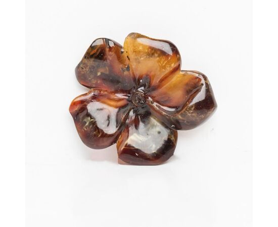 Fiore in ambra scura - G/283 -