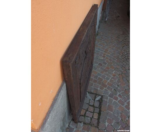 ANTICA PIASTRA DA CAMINO IN GHISA EPOCA 700 cm 87xH89xP5