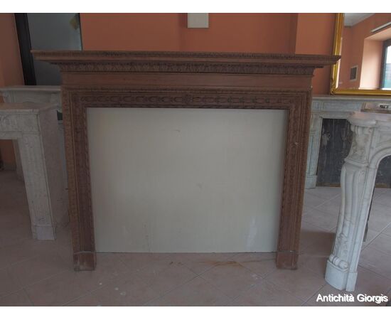 CAMINO IN LEGNO INTAGLIATO EPOCA LUIGI XVI OTTOCENTO Dimensioni: cm L170x25xH140