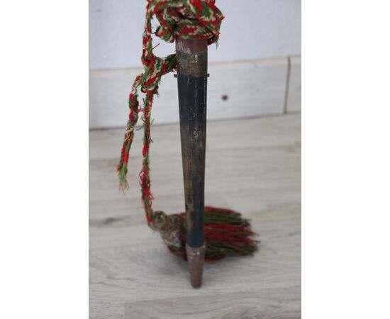 Rara mazza cerimoniale bastone in legno e manico in ottone con stemma Sec XVIII PREZZO TRATTABILE