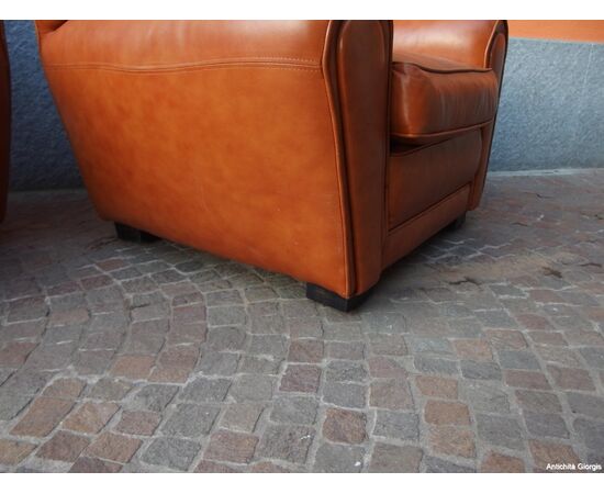 COPIA DI POLTRONE MODELLO CLUB IN PELLE MARRONE EPOCA 900 cm L 98xP85xH90