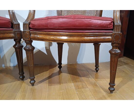 PAIR OF NEOCLASSICAL ARMCHAIRS LATE 18TH CENTURY PAIR OF NEOCLASSICAL ARMCHAIRS LATE 18TH CENTURY